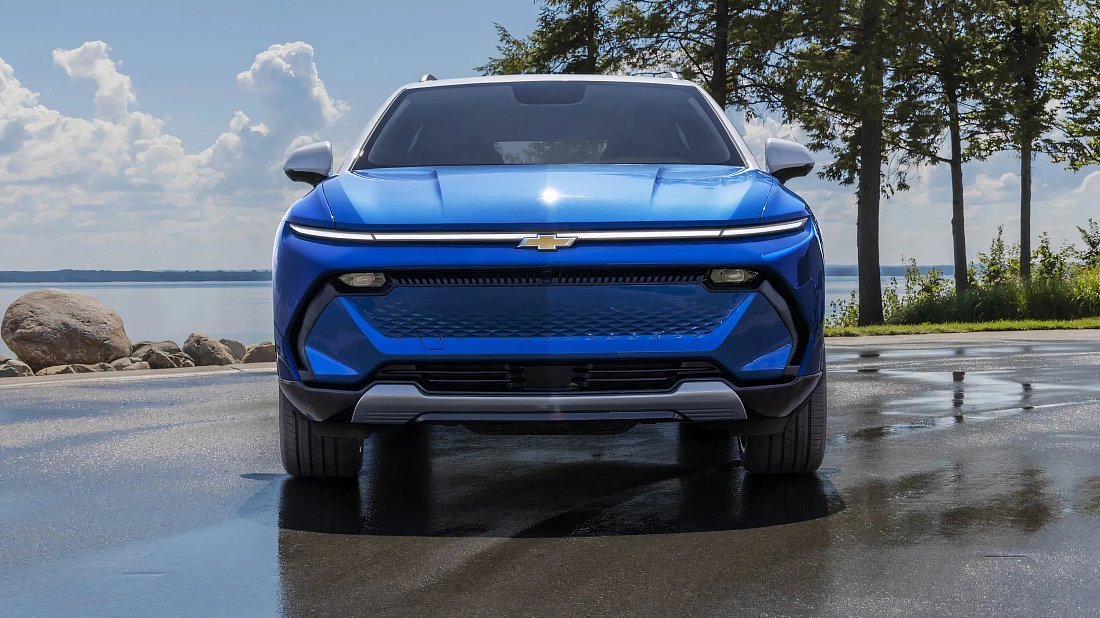 Chevrolet Equinox EV AWD (2024-…) передняя часть, решетка радиатора, фары, бампер, экстерьер