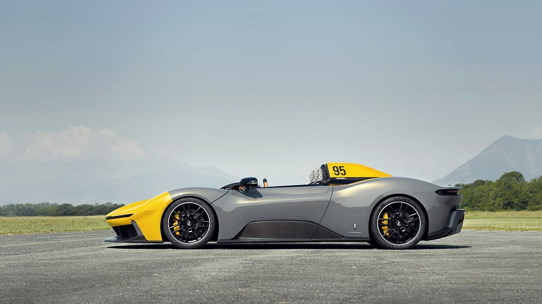 Pininfarina B95 (2025-...) вид сбоку, силуэт, двери, колеса, экстерьер