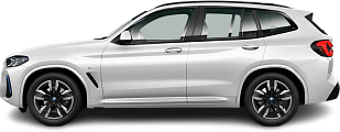 Side view photo of BMW iX3 Gen 1 (2020-2021) on transparent background