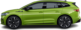 Side view photo of Škoda Enyaq RS (2023-2025) on transparent background