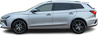 Side view photo of MG MG5 Electric Long Range (2022-…) on transparent background