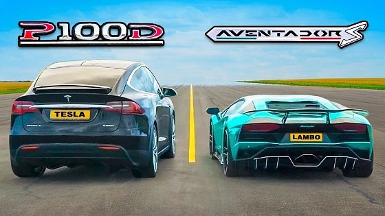 Video: Lamborghini Aventador vs Tesla Model X - DRAG & ROLLING RACE - Can an EV SUV beat a supercar?