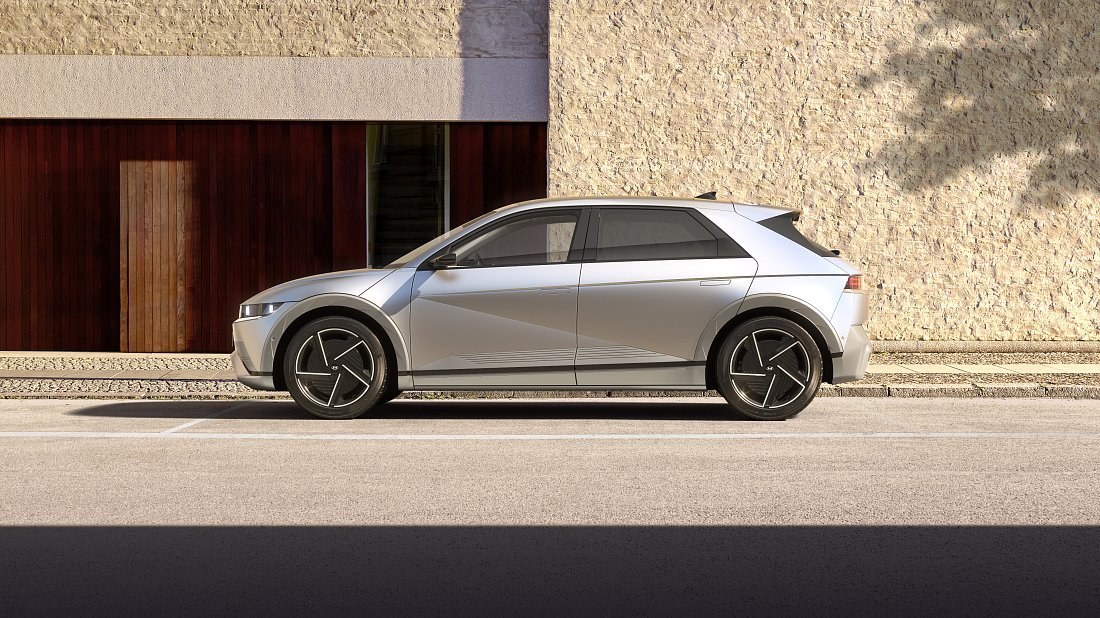 Hyundai Ioniq 5 Long Range AWD (2024-…) вид сбоку, силуэт, двери, колеса, экстерьер