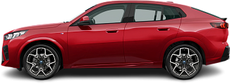 Side view photo of BMW iX2 eDrive20 (2024-…) on transparent background