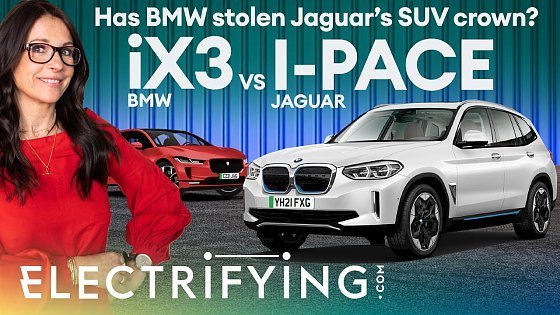 Video: BMW iX3 vs Jaguar I-Pace - 2021 electric SUV shootout. Has BMW stolen Jag's crown? / Electrifying