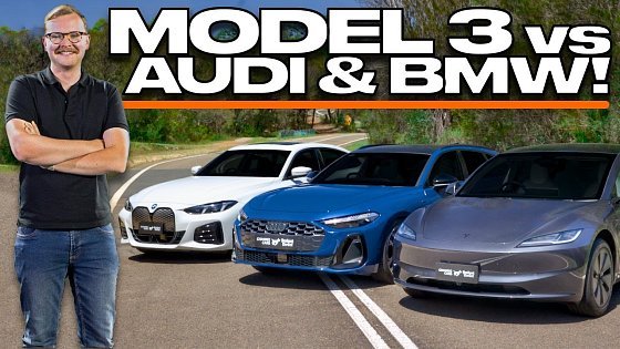 Video: Premium Sedan Comparison (With Bonus Wagon!): Model 3 vs BMW i4 vs Audi A5 Hybrid