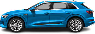 Side view photo of Audi e-tron 55 quattro (2019-2022) on transparent background