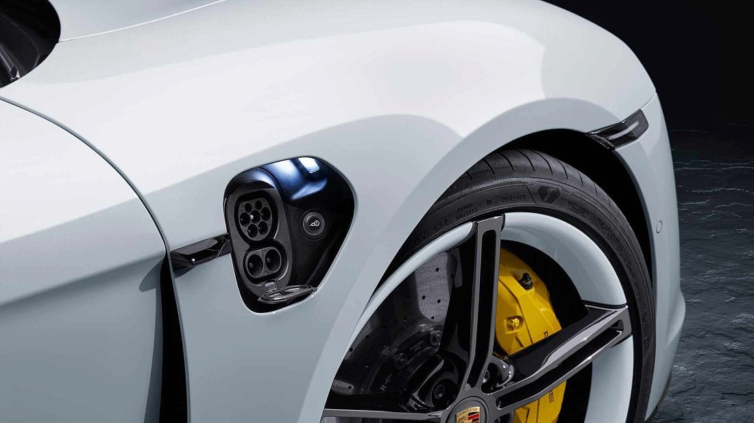 Porsche Taycan RWD Sport Turismo (2022-2024) порт для зарядки (Европа), зарядка, разъем, штекер, коннектор