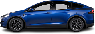 Side view photo of Tesla Model X Dual Motor (2021-…) on transparent background