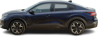 Side view photo of Citroën e-C4 X 54 kWh (2024-…) on transparent background