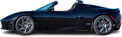 Side view photo of Tesla Roadster 2.5 Sport (2010-2012) on transparent background