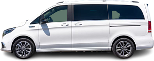 Side view photo of Mercedes EQV 300 Long (2020-2024) on transparent background