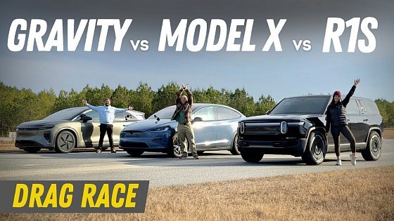 Video: Lucid Gravity vs Tesla Model X vs Rivian R1S Drag Race!