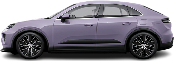 Side view photo of Porsche Macan 4S Electric (2024-…) on transparent background
