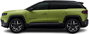 Side view photo of Jeep Compass Electric (2025-…) on transparent background