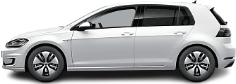 Side view photo of Volkswagen e-Golf 35.8 kWh (2017-2020) on transparent background
