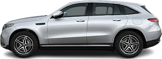 Side view photo of Mercedes EQC 400 4MATIC (2019-2023) on transparent background