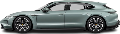 Side view photo of Porsche Taycan RWD Sport Turismo (2024-…) on transparent background