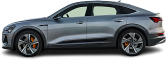 Side view photo of Audi e-tron Sportback 55 quattro (2020-2022) on transparent background
