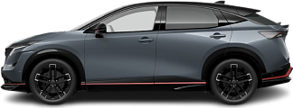 Side view photo of Nissan Ariya 87 kWh e-4ORCE AWD Nismo (2024-…) on transparent background