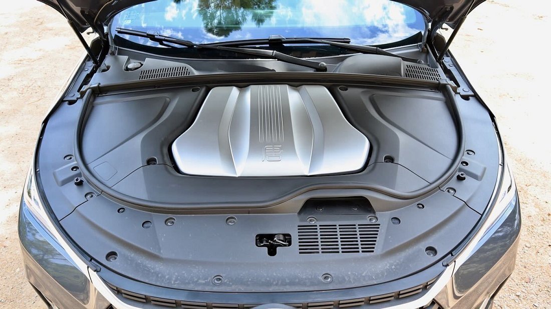 BYD Tang Flagship (2022-2024) передний багажник (frunk), под капотом, место для хранения, груз, вместимость, дополнительное пространство