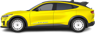 Side view photo of Ford Mustang Mach-E Rally (2024-…) on transparent background
