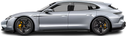 Side view photo of Porsche Taycan Turbo S Sport Turismo (2024-…) on transparent background