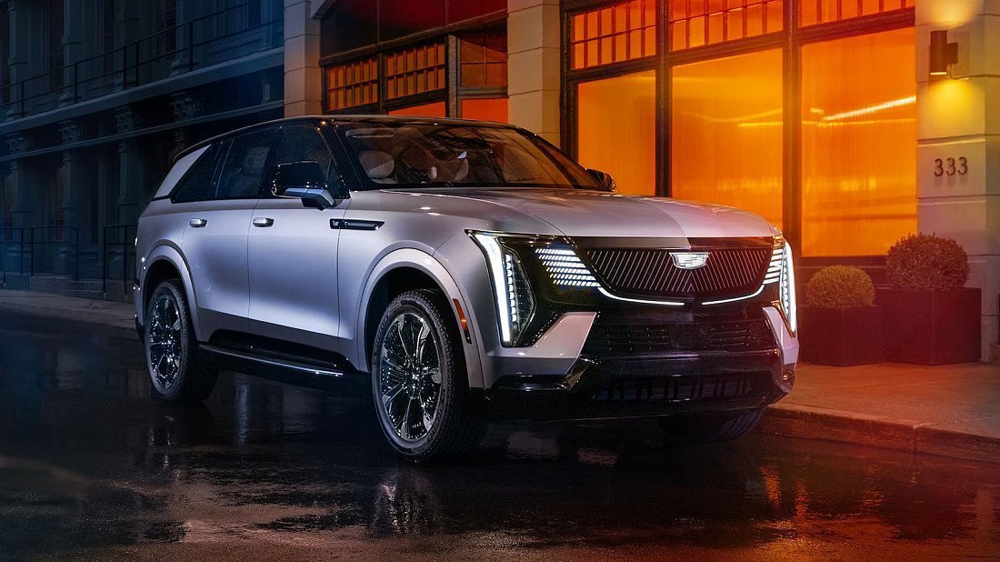 Cadillac Escalade IQ First Edition (2024-…) передняя часть, решетка радиатора, фары, бампер, экстерьер