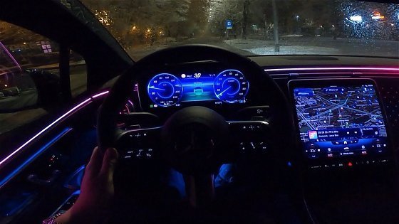 Video: Mercedes EQE 300 - Snowy Night POV Test ride (CRAZY AMBIENT LIGHT) #75 CARiNIK