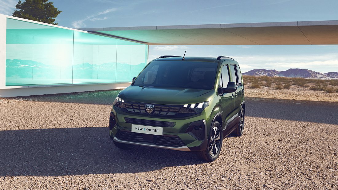 Peugeot e-Rifter M 50 kWh (2024-...) передняя часть, решетка радиатора, фары, бампер, экстерьер