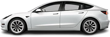 Side view photo of Tesla Model 3 Standard Range Plus (2019-2021) on transparent background