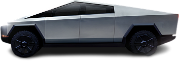 Side view photo of Tesla Cybertruck All-Wheel Drive (2023-…) on transparent background