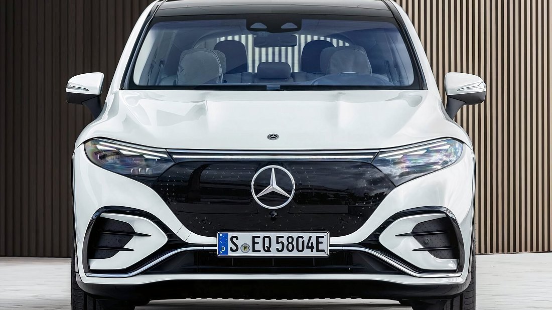 Mercedes EQS SUV 580 4MATIC (2023-…) передняя часть, решетка радиатора, фары, бампер, экстерьер
