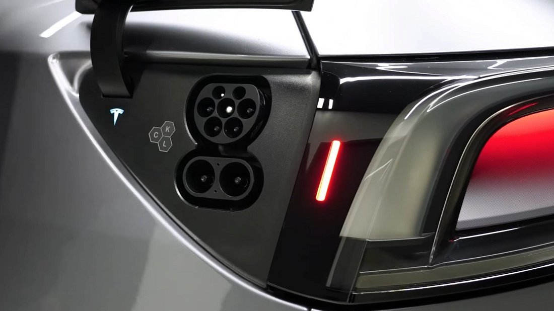 Tesla Model Y Long Range RWD (2025-...) порт для зарядки (Европа), зарядка, разъем, штекер, коннектор