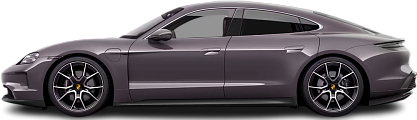 Side view photo of Porsche Taycan 4 (2024-…) on transparent background