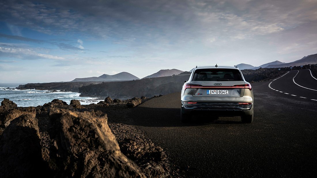 Фото Audi Q8 e-tron 55 quattro (2022-…) вид сзади, задние фонари