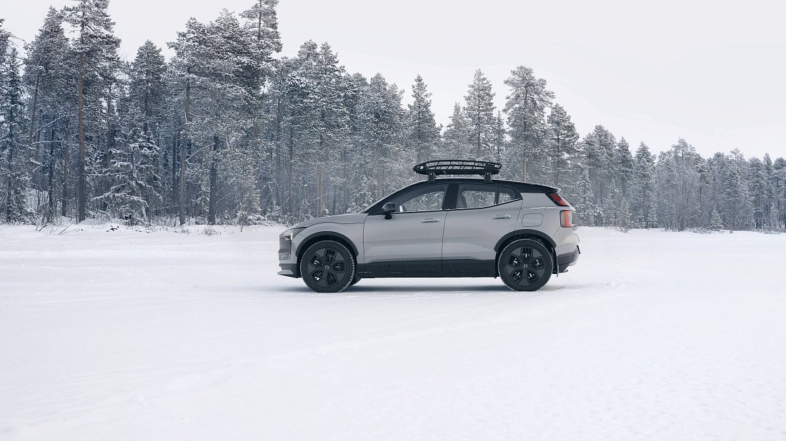 Volvo EX30 Cross Country (2025-…) вид сбоку, силуэт, двери, колеса, экстерьер