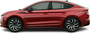 Side view photo of Škoda Enyaq Coupe 85x (2025-…) on transparent background
