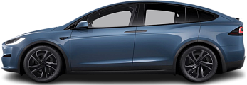 Side view photo of Tesla Model X Dual Motor (2025-…) on transparent background