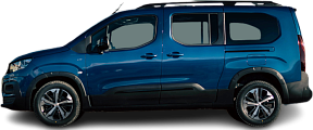 Side view photo of Peugeot e-Rifter Long 50 kWh (2021-2024) on transparent background