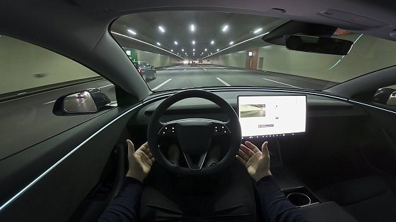 Video: Driving New Tesla Model 3 Long Range RWD at Night