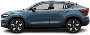 Side view photo of Volvo C40 Recharge (EC40) Pure Electric (2021-2022) on transparent background