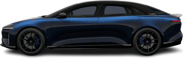 Side view photo of Lucid Air Sapphire (2023-…) on transparent background