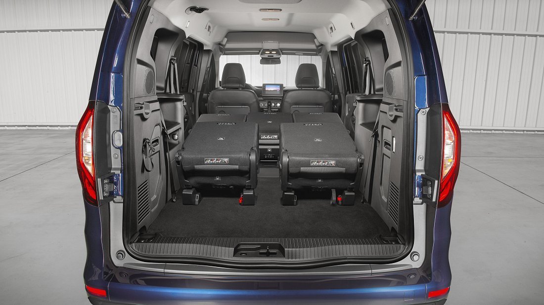 Renault Grand Kangoo E-Tech Electric (2024-…) багажник, увеличенный объем, сиденья сложены, максимальный объем, максимальный груз, максимальная вместимость, максимальное пространство для хранения