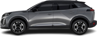 Side view photo of Peugeot e-2008 50 kWh (2023-…) on transparent background