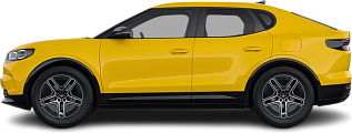 Side view photo of Ford Capri EV Standard Range RWD (2024-…) on transparent background