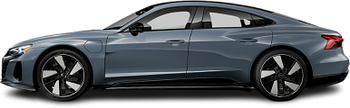 Side view photo of Audi e-tron GT quattro (2021-2024) on transparent background