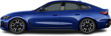 Side view photo of BMW i4 M50 (2021-2024) on transparent background