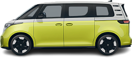 Side view photo of Volkswagen ID.Buzz Pro (2024-...) on transparent background