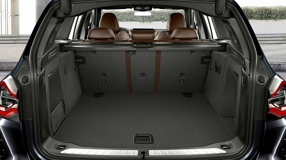 BMW iX3 Gen 2 (2021-…) багажник, сиденья подняты, грузовое пространство, объем багажника, вместимость багажника, место для хранения